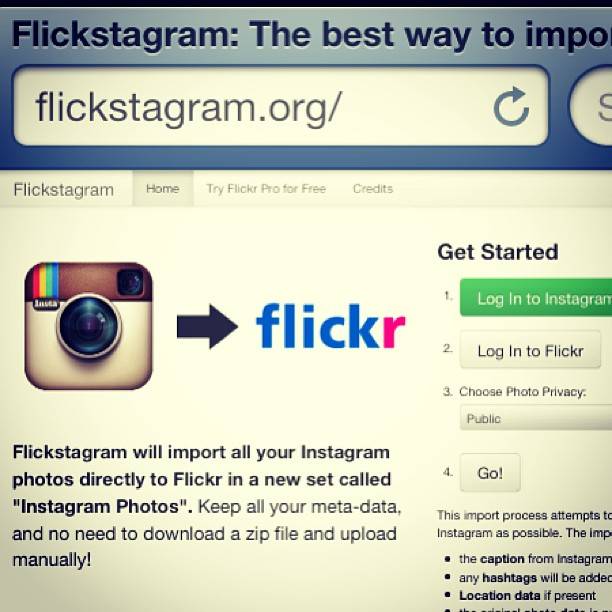 Import your Instagram Pics directly to Flickr