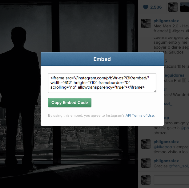 How to Embed your Instagram on your Webs and Blogs
