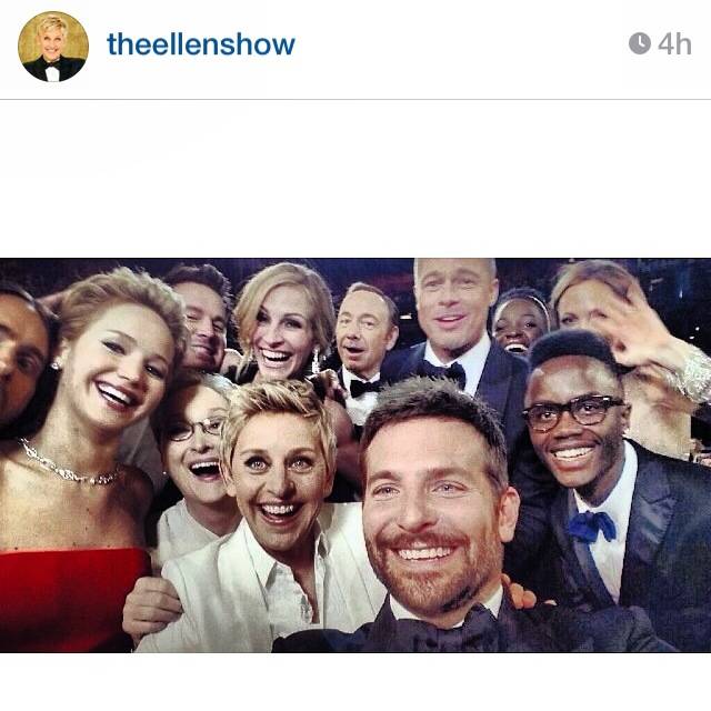 Ellen Degeneres Selfie Oscars 2014