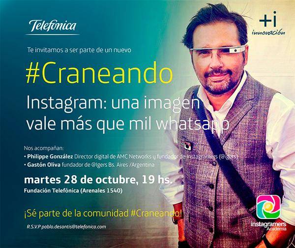 #Craneando , una Conferencia sobre Instagram en Fundación Telefónica Buenos Aires